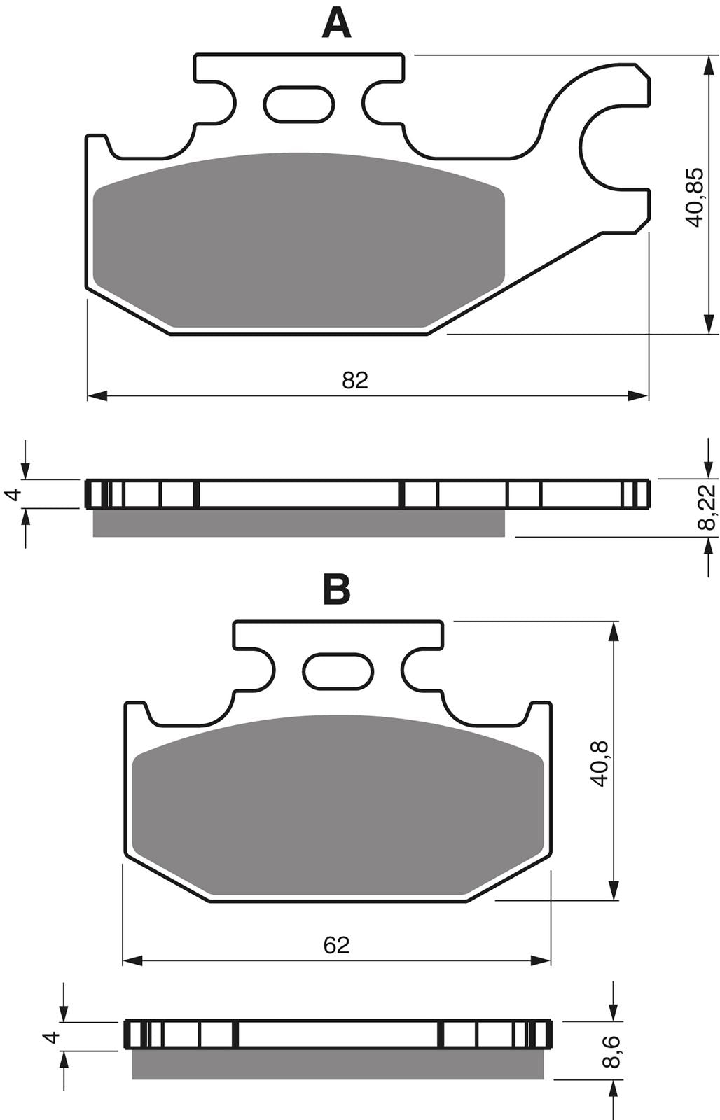 Goldfren Brake Pads AD373, FA413 (opposite AD374)
