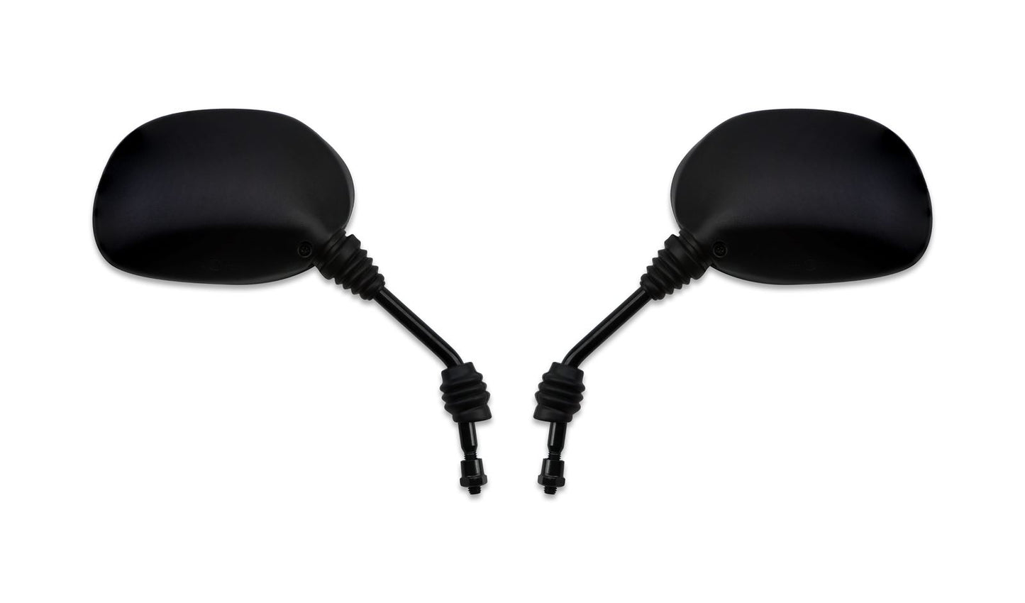 Mirrors Left & Right 8mm Black Rounded Scooter Style