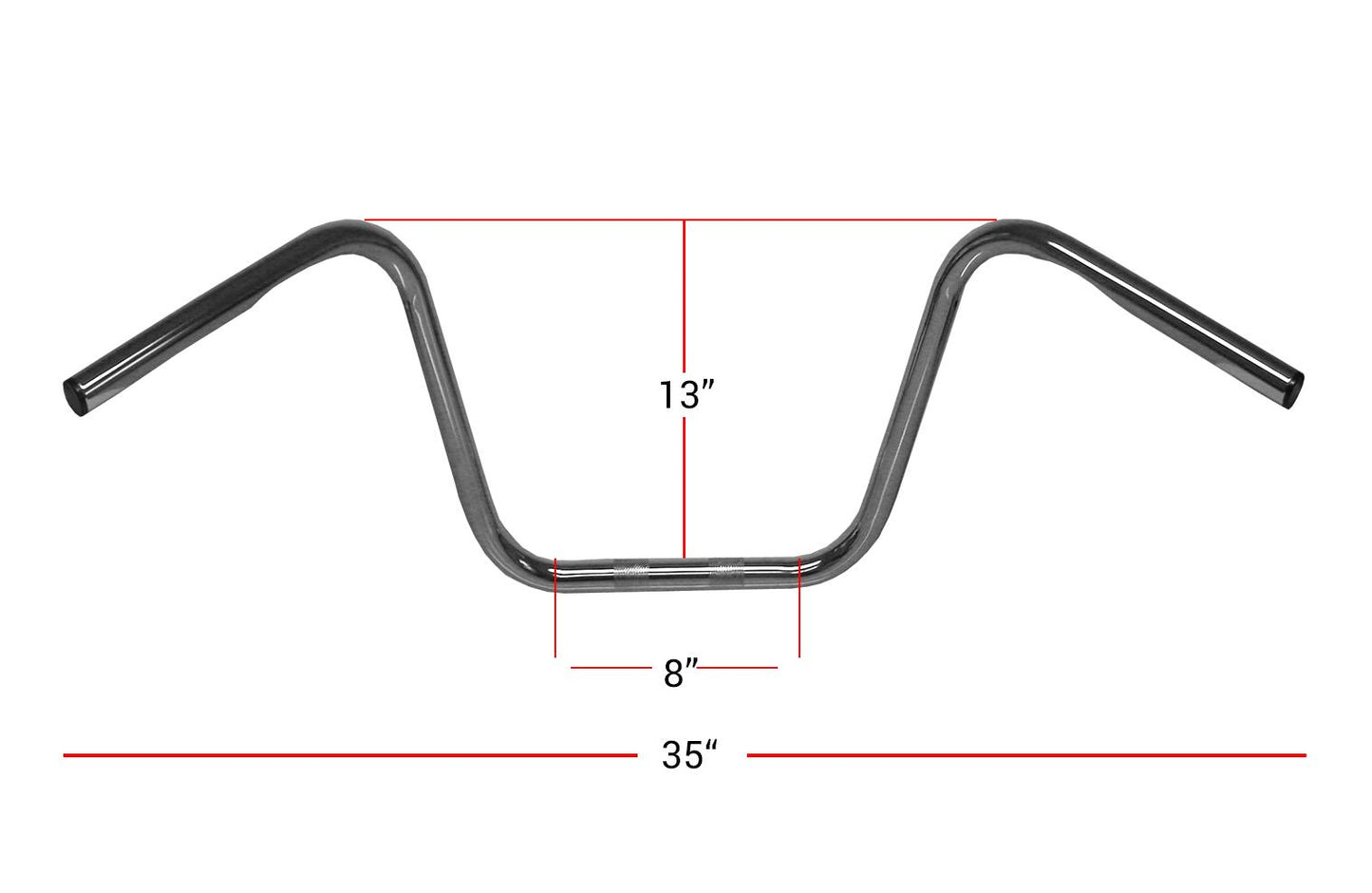 Handlebar 1'' Chrome 13'' Rise Without Dimples