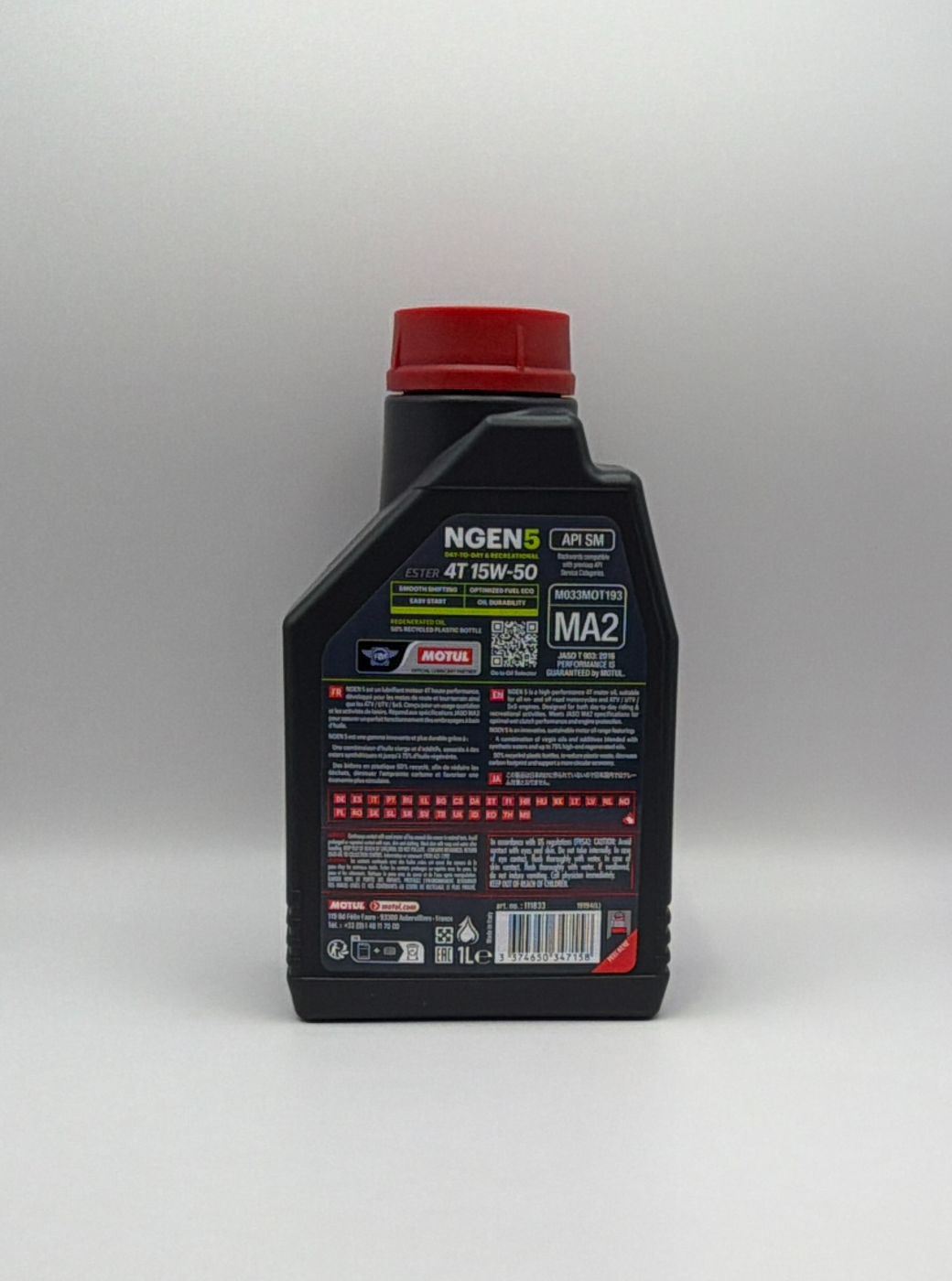 Motul NGEN 5 15w50 4T Next Generation Sustainable Ester Base Synthetic Blend (Upto 75% High Grade Regenerated Oils) API SP, JASO MA2 (2023) (12)