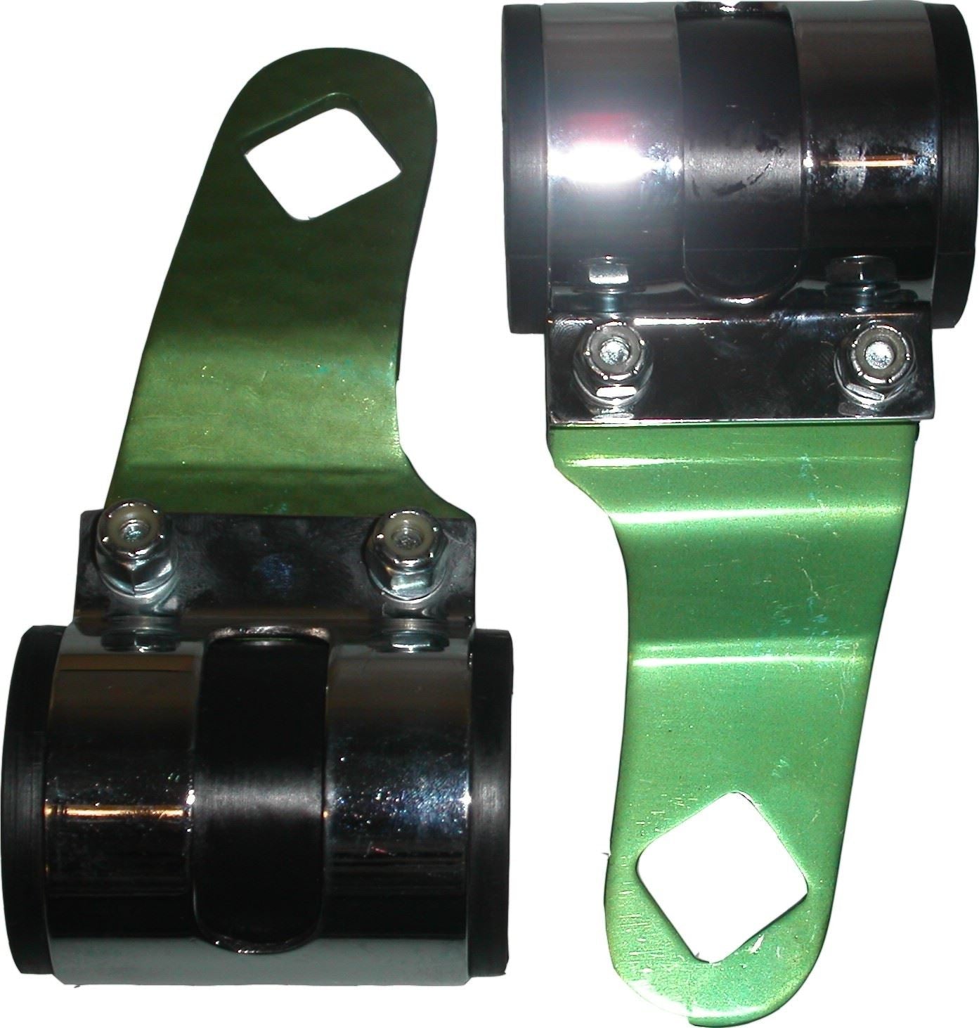 HeadLight Brackets Green Deluxe For Forks 26mm to 37mm (Pair)