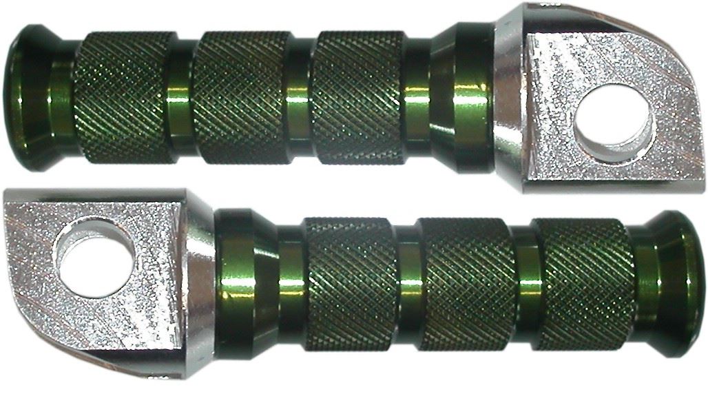 Footrests Anodised Kawasaki Green (Pair)