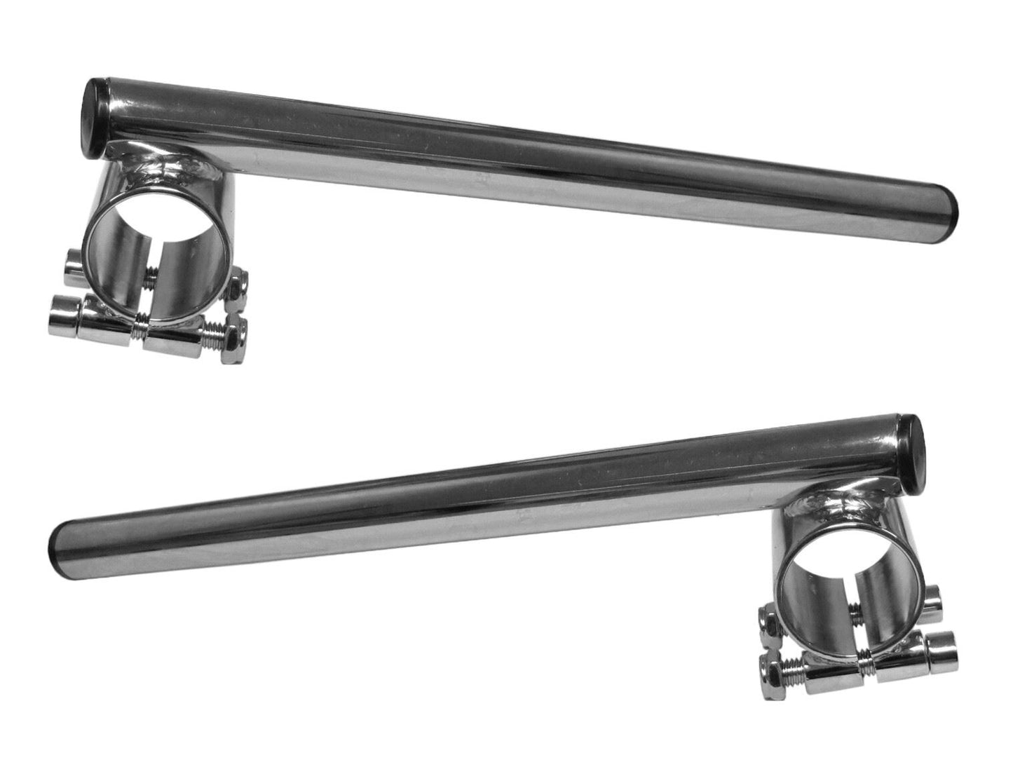 Handlebar 7/8" 22mm Clip Ons 34mm Fork with a slight drop in Chrome