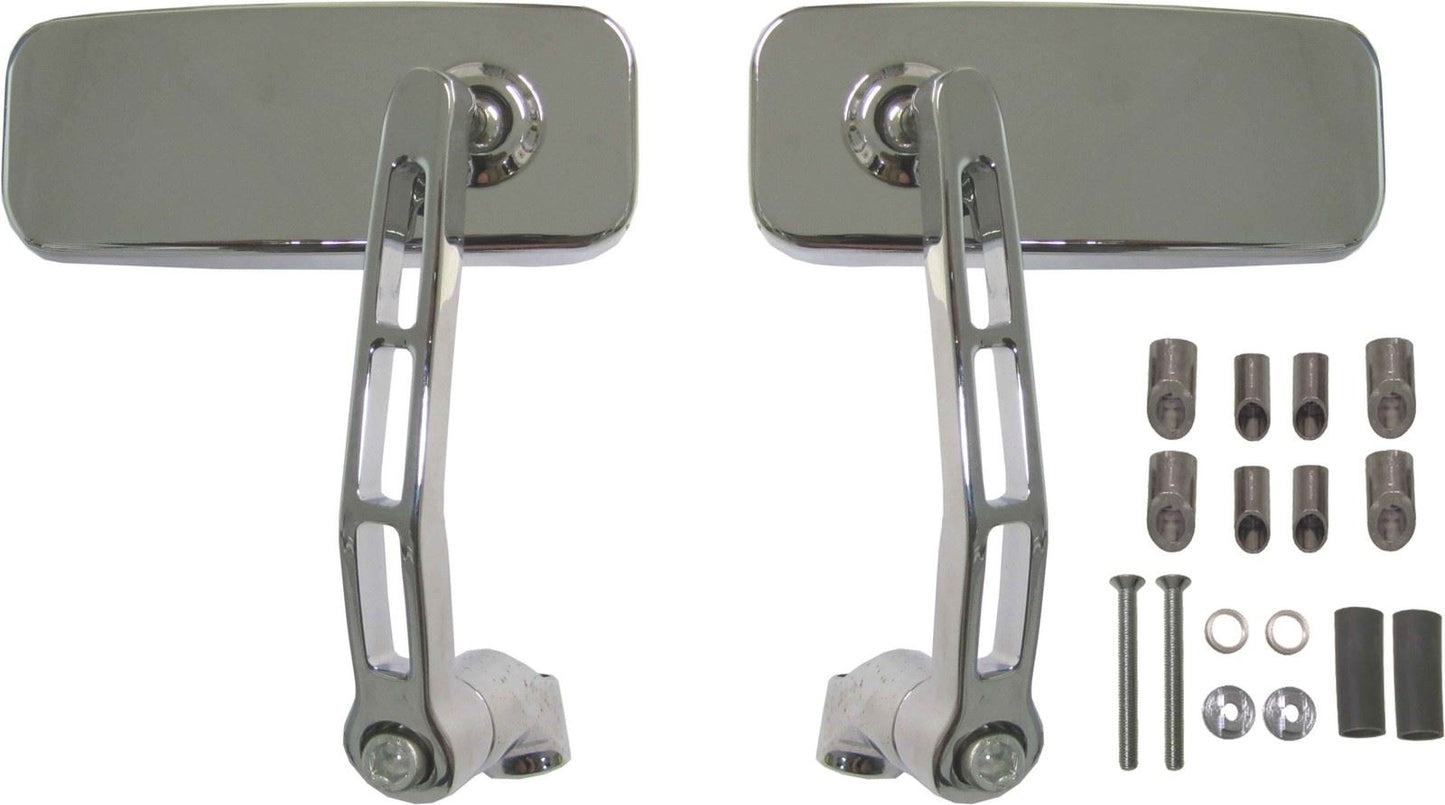 Mirror Bar End Chrome Rectangle 120mm x 50mm (Pair)