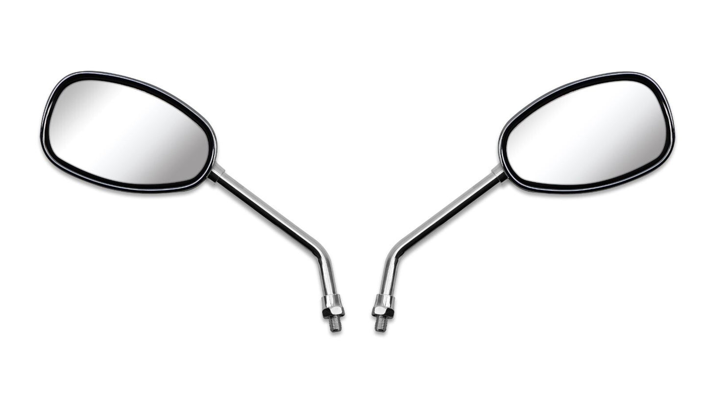 Mirror 10mm Chrome Teardrop Long Yamaha Left Hand Thread (E-Marked)