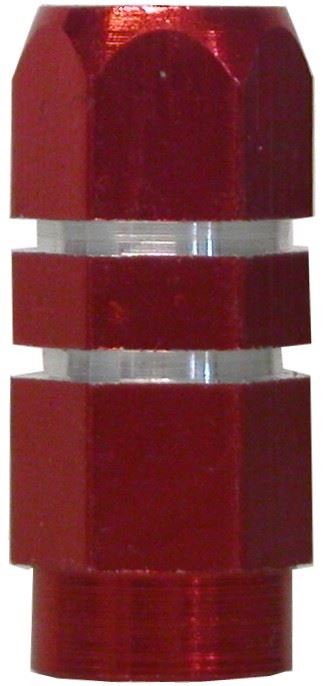 Valve Cap Alloy Hexagon Long blue, silver, purple, red & gold (25 Pairs)