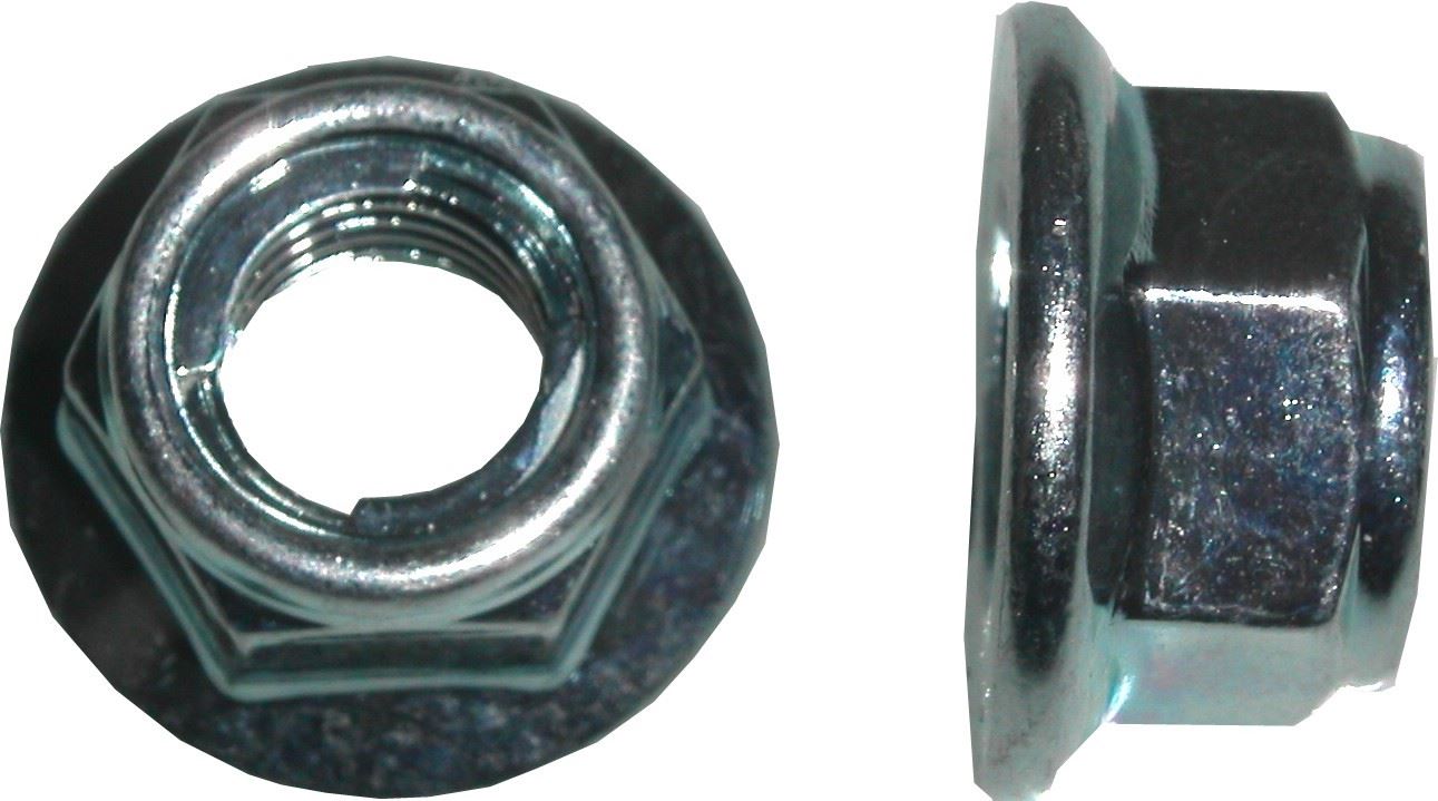 Nuts Flange Metal Locking 6mm Thread , 10mm Spanner (pitch 1.00mm) (Per 20)