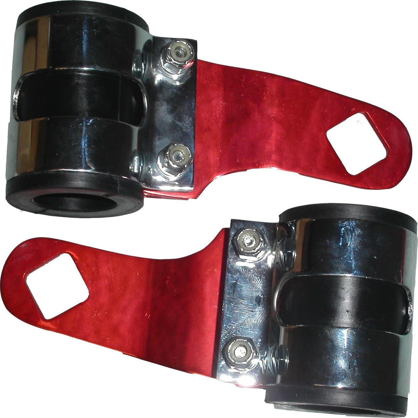 HeadLight Brackets Red Deluxe For Forks 26mm to 37mm (Pair)