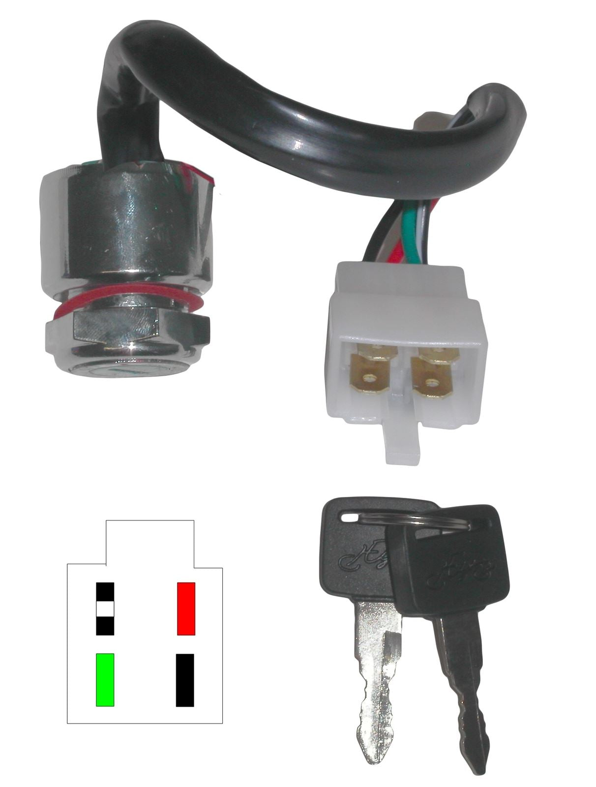 Ignition Switch Honda CB175, CB450, CB550(4 Wire Square Plug)