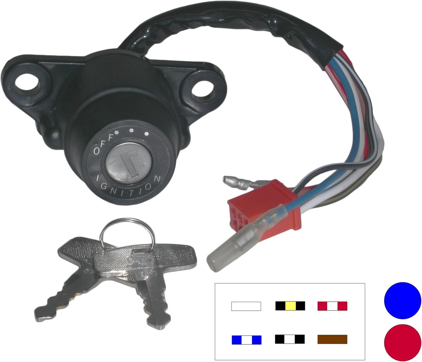 Ignition Switch Kawasaki KE175D1-D5, KL250 76-84 (8 Wires)