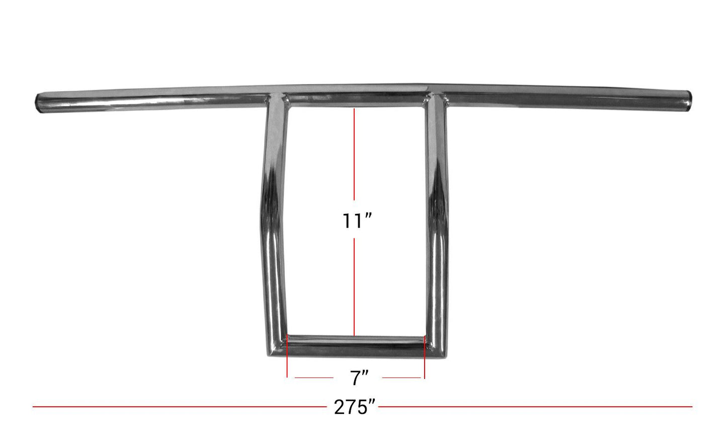 Handlebar 7/8'' T-Bar Universal 10'' Rise With Rake Pull Back In The Middle