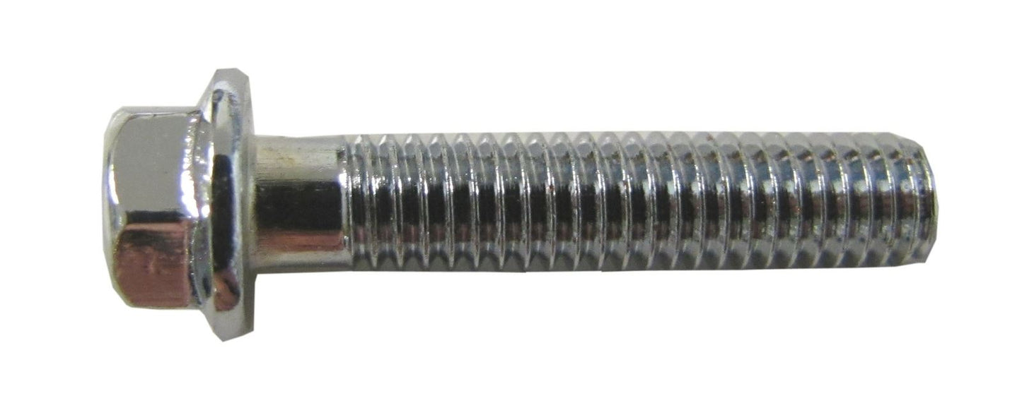 Bolts Flanged Chrome Hexagon M6 x 30mm x 1.00mm Pitch (10mm Head)