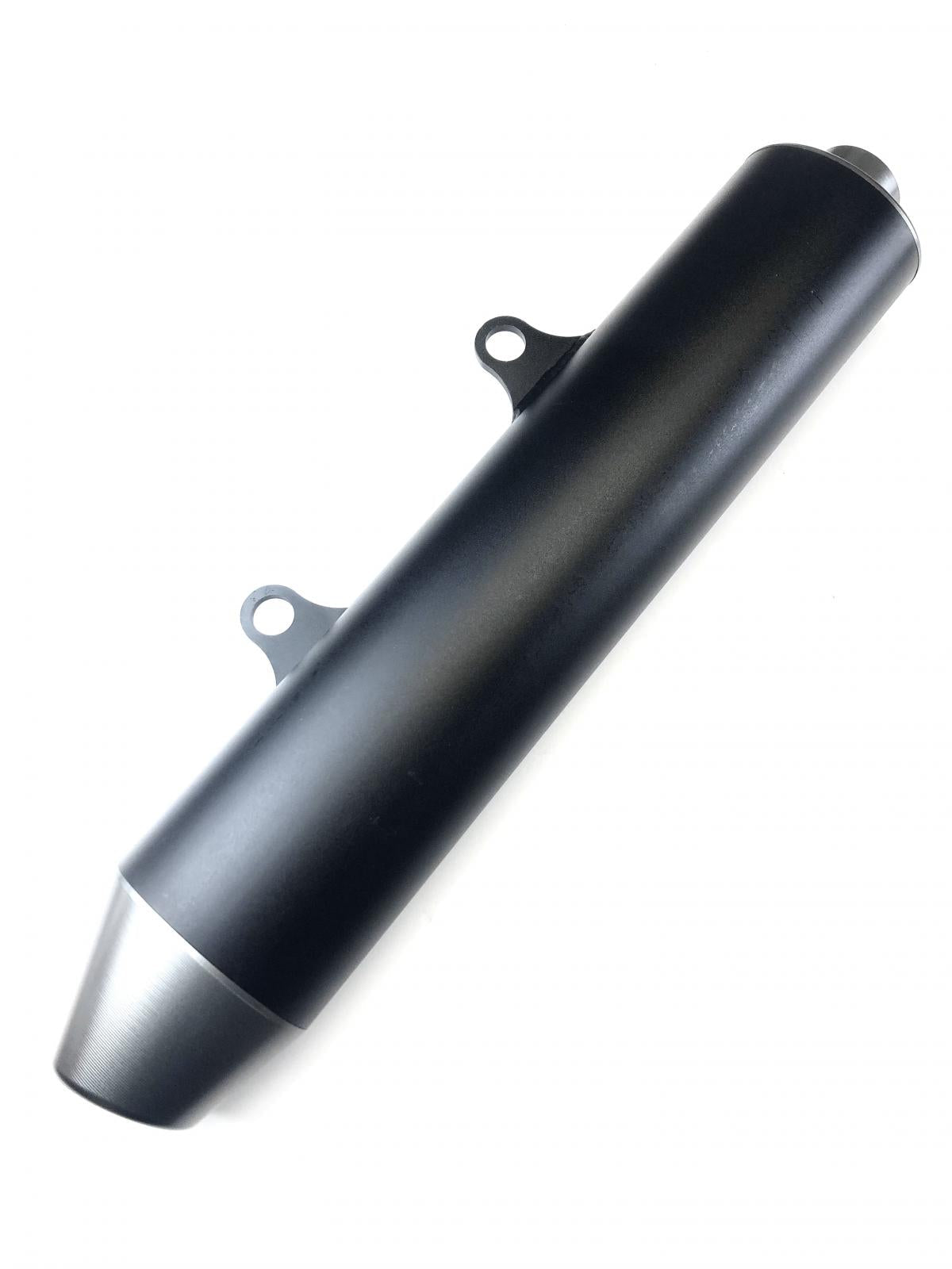 UNIVERSAL KTM STYLE SILENCER 540mm 100x70mm OVAL BODY CNC BILLET CAP 30mm