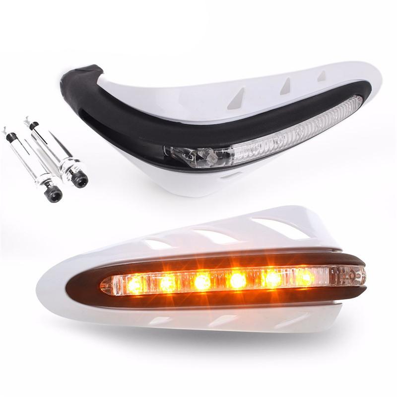 UNIVERSAL WHITE HANDGUARDS WITH INDICATOR AND FITTING KIT
