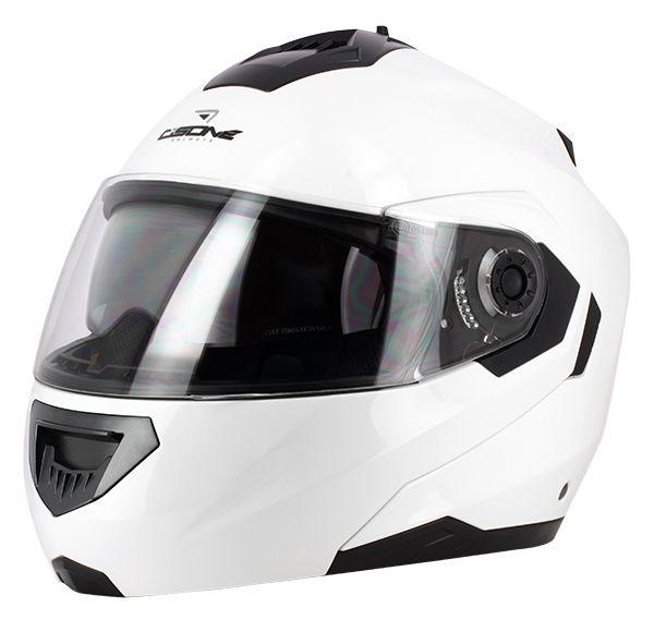 OSONE ROAD HELMET XS 54 GLOSS WHITE, FLIP UP DOUBLE VISOR