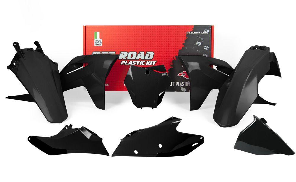 R-TECH BLACK PLASTIC KIT/6 GAS GAS MC/MC-F/EX/EX-F 125-450 2021-2023