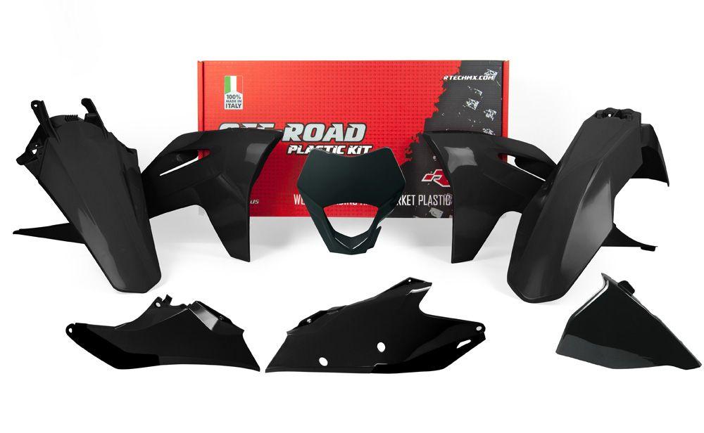 R-TECH BLACK PLASTIC KIT/6 GAS GAS EC/ECF 250/300/350 2021-2023