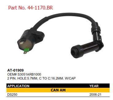 IGNITION COIL WITH PLUG CAP CAN AM DS250 2006-2021