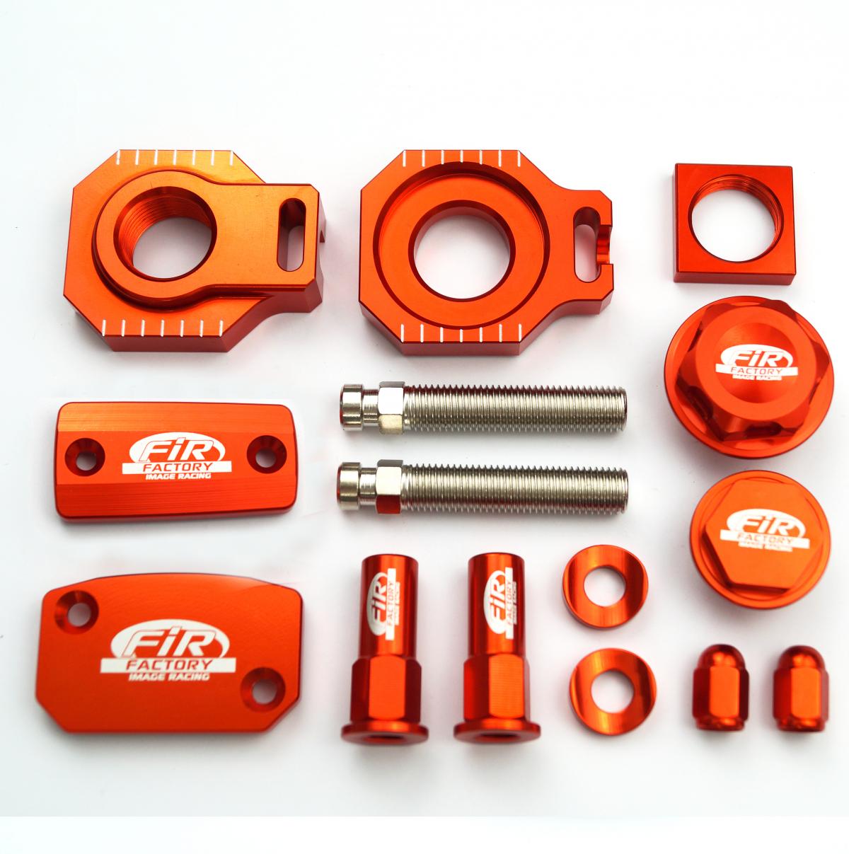 BLING KIT KTM SX SXF 08-13, FIR CPK-514, ALLOY, AXLE BLOCK, CAPS, TYRE NUT