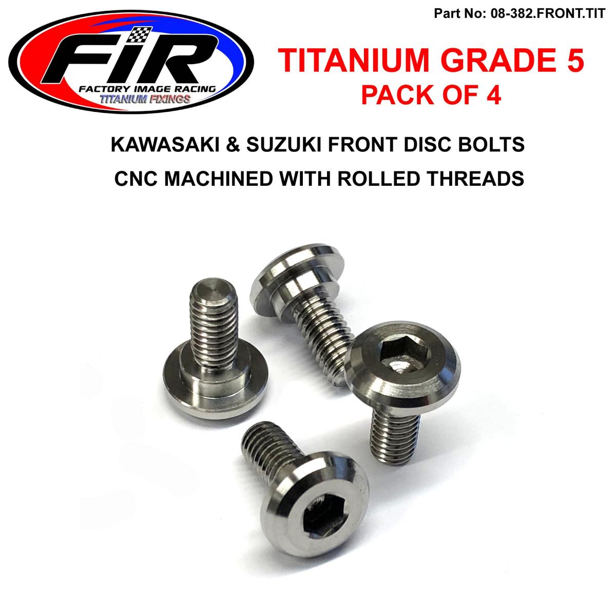 GR5 BOLTS DISC KIT/4, TITANIUM FRONT KIT KAW KX/KXF, SUZ RM-Z 250/450 FIR BRAND