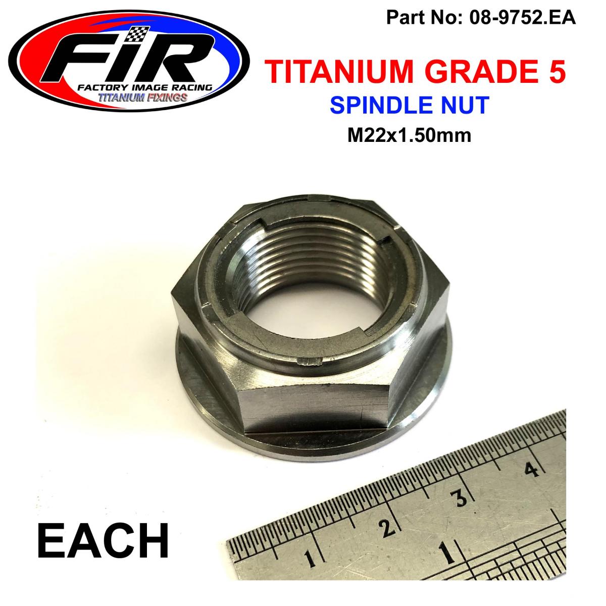 SUZUKI REAR SPINDLE NUT, Ti-GR5 INSERT M22x1.5mm, GSX/GSX-R, RMZ 250/450