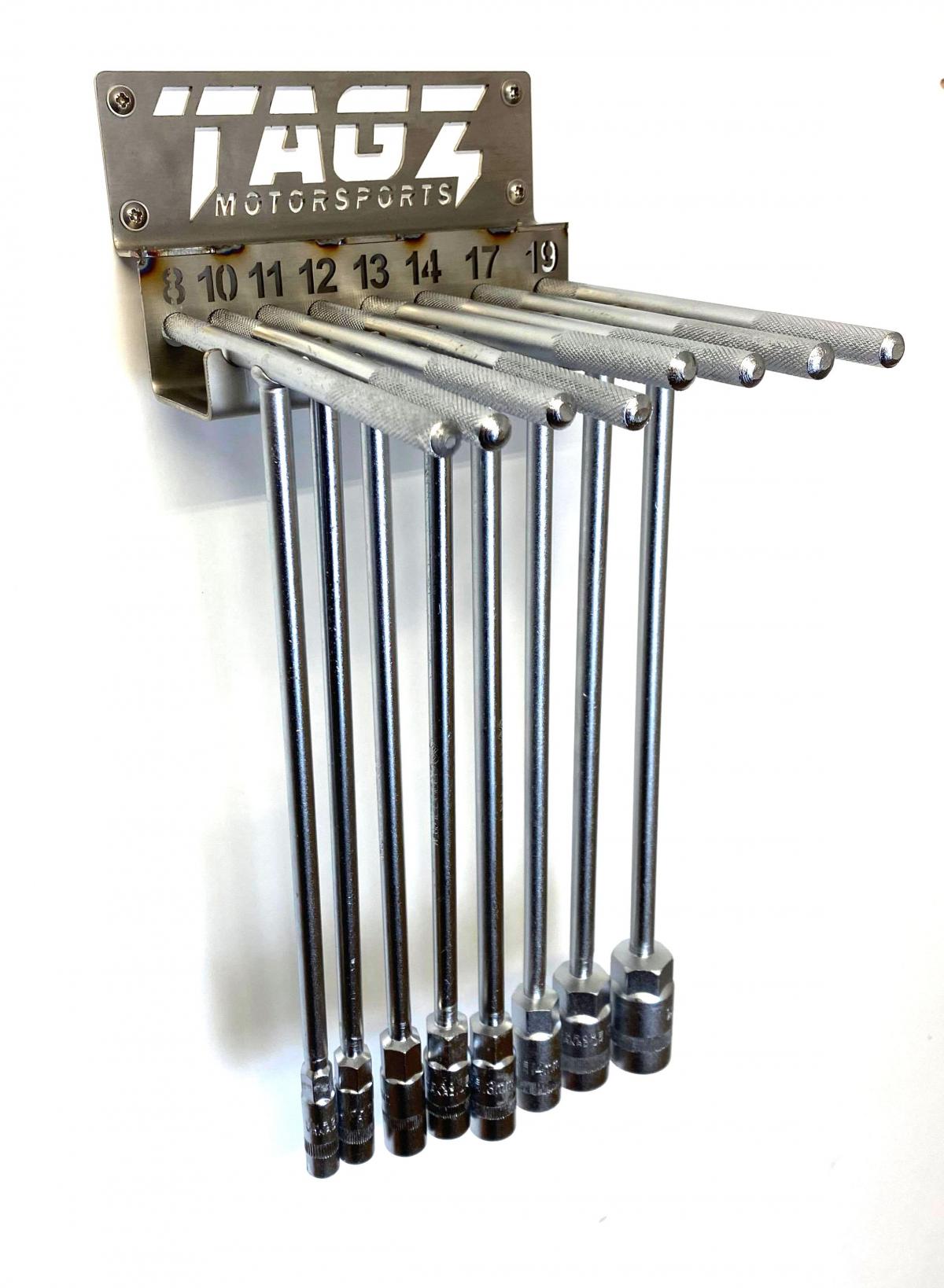 TAGZ ORGANISER T-BAR RACK S STEEL, 304 BRUSHED DP1, FITS UP TO 8 T-BARS