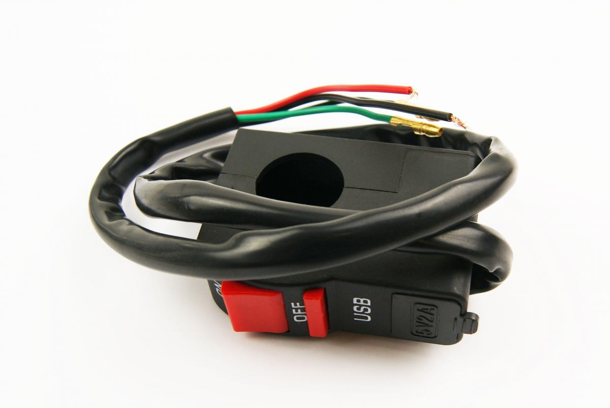 UNIVERSAL HANDLEBAR ON-OFF SWITCH & USB
