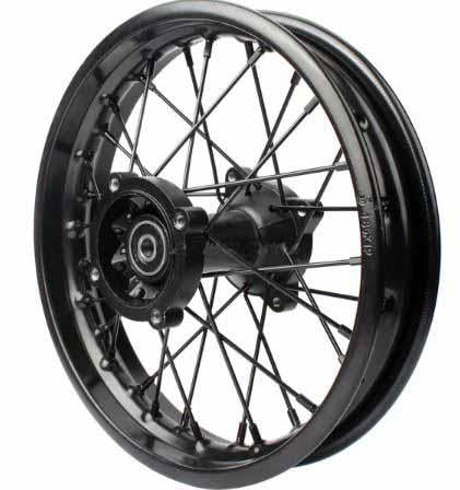 12 x 1.85 REAR PIT BIKE WHEEL. 12mm SPINDLE