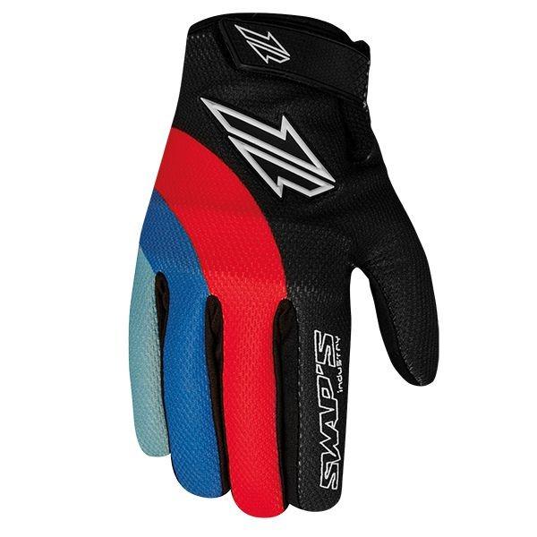 SWAP'S MX GLOVES Black/Red/Blue - Small