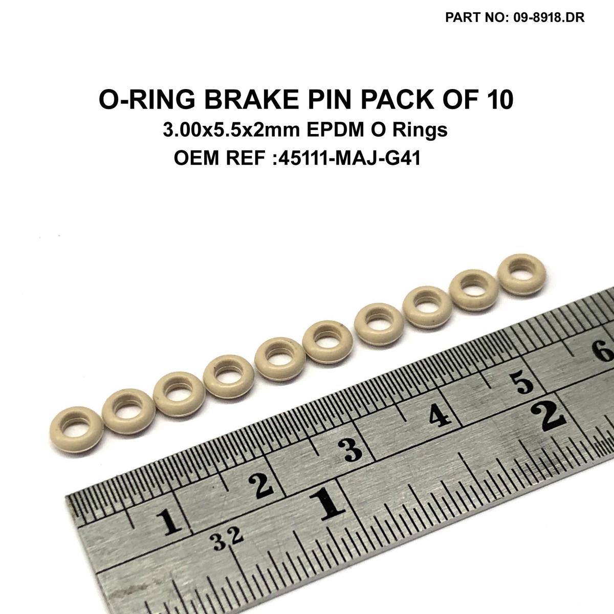 O-RING BRAKE PIN PACK OF 10, 3.00x5.5x2mm EPDM O Rings, 45111-MAJ-G41