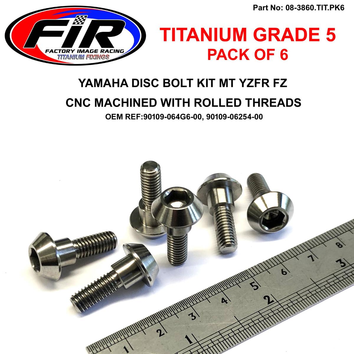 GR5 YAMAHA BOLT DISC M6 / With BOSS, TITANIUM / PACK 6 90109-064G6, 90109-06254