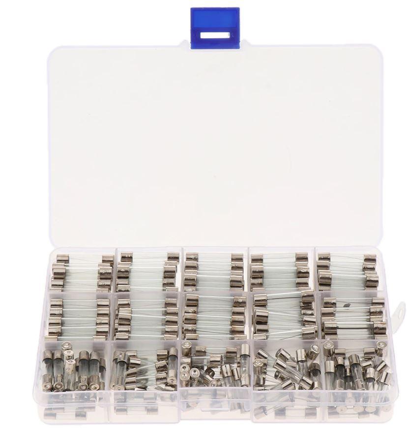 250PC 30mm GLASS FUSES, 1A 2A 3A 5A 6A 7A 8A 10A 15A 20A