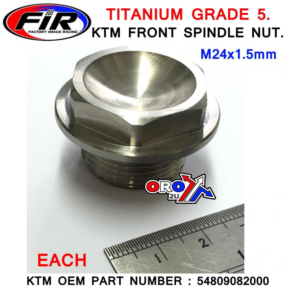 KTM OLD FRONT SPINDLE NUT M24x1.5, TITANIUM GRADE 5 / EACH, OEM 54809082000