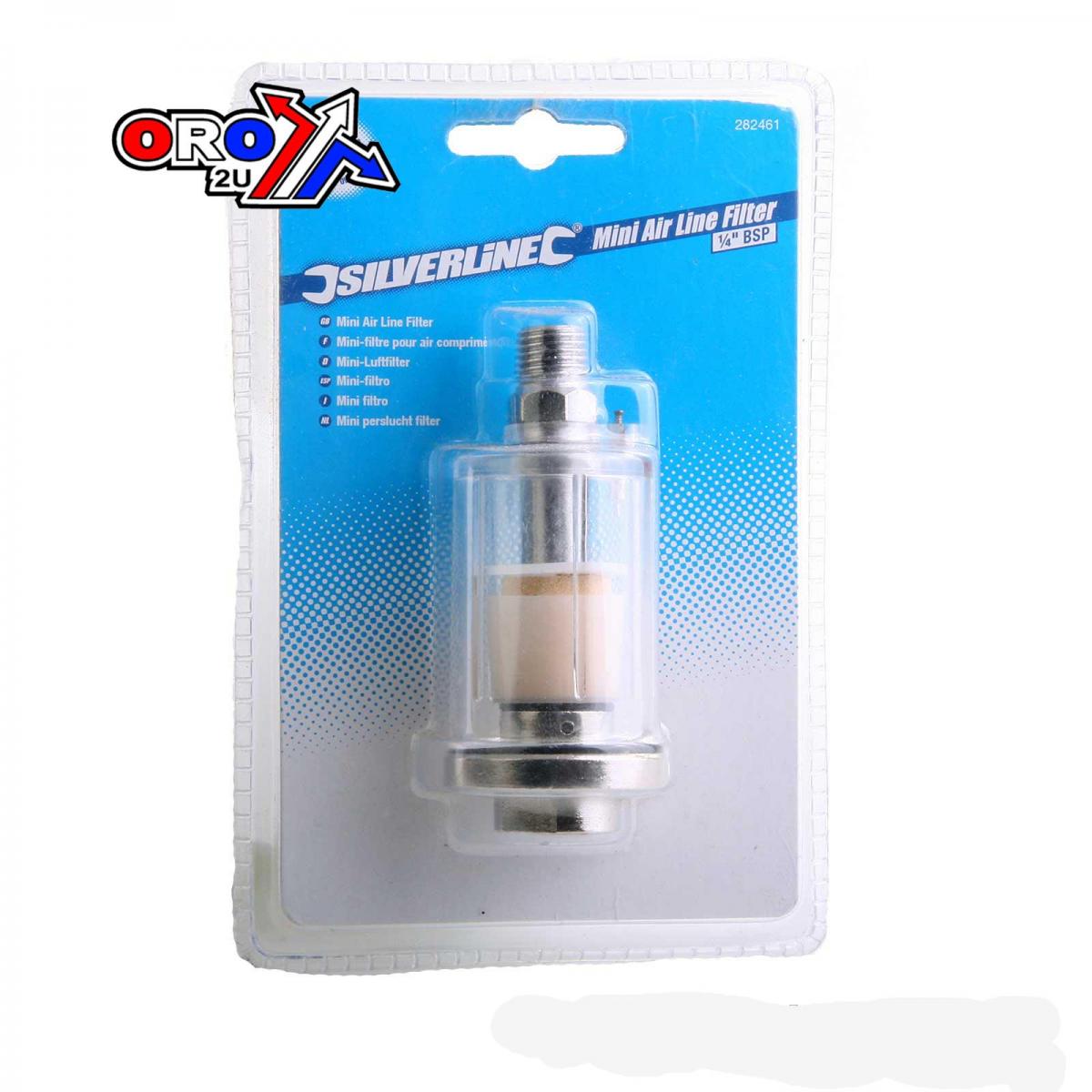 AIR LINE MINI AIR FILTER 1/4", 1/4" BSPT MALE/FEMALE, 282461