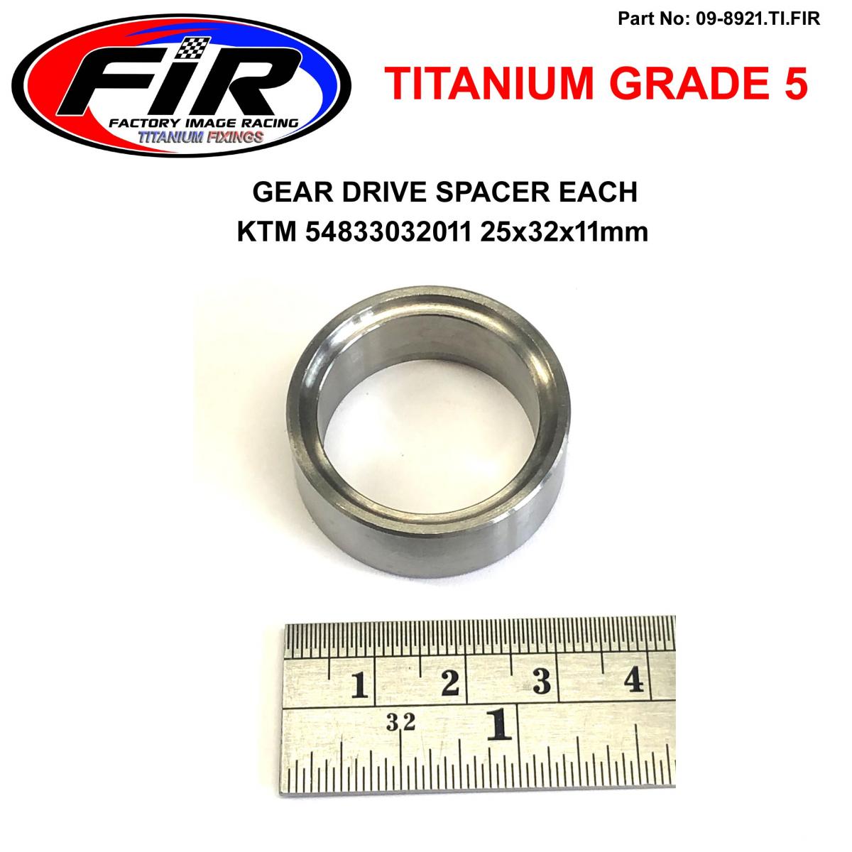 TITANIUM GEAR DRIVE SPACER EACH, KTM 54833032011 63533030011 25X32X11