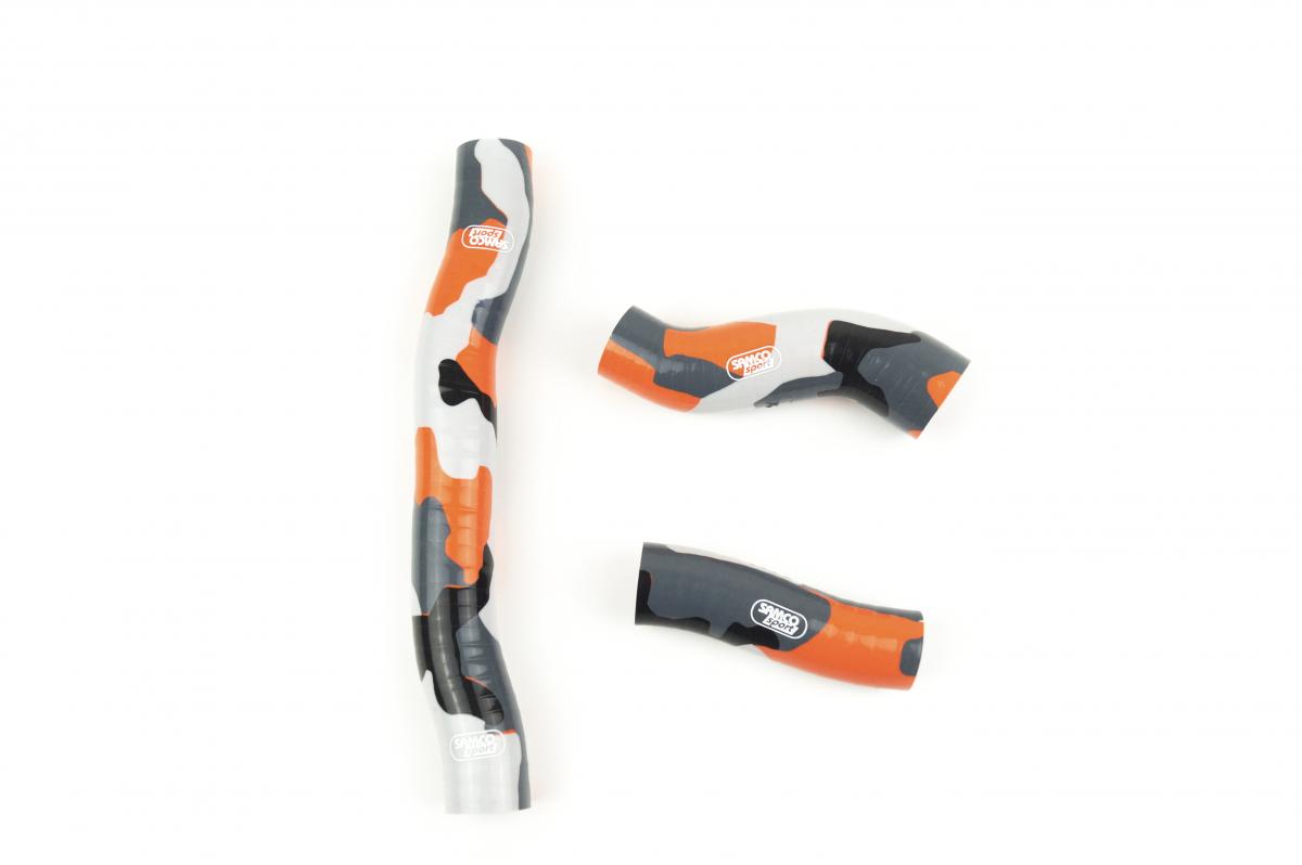 SAMCO HOSE KIT KTM 250 SX 19-22, 3 PIECE KIT SOLAR ORANGE CAMO, KTM-104-WH