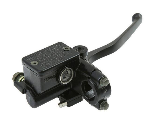 FRONT BRAKE MASTER CYLINDER BLACK, WITH MIRROR MOUNT AND SWITCH