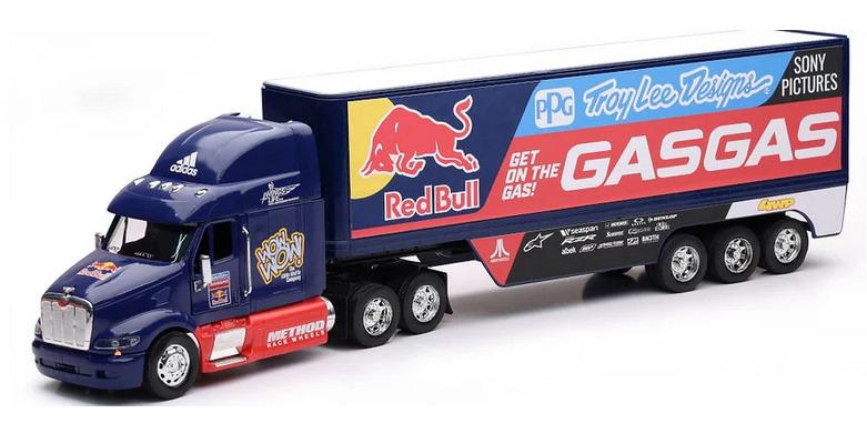 NEWRAY DIE CAST MODEL GAS GAS RED BULL TEAM TRUCK, TROY LEE DESIGNS 1:32 SCALE