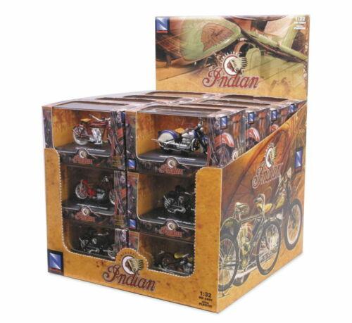 NEWRAY DIE CAST MODEL INDIAN ASSORTMENT, 12 BIKE STYLES, 24 PIECES, SCALE 1:32