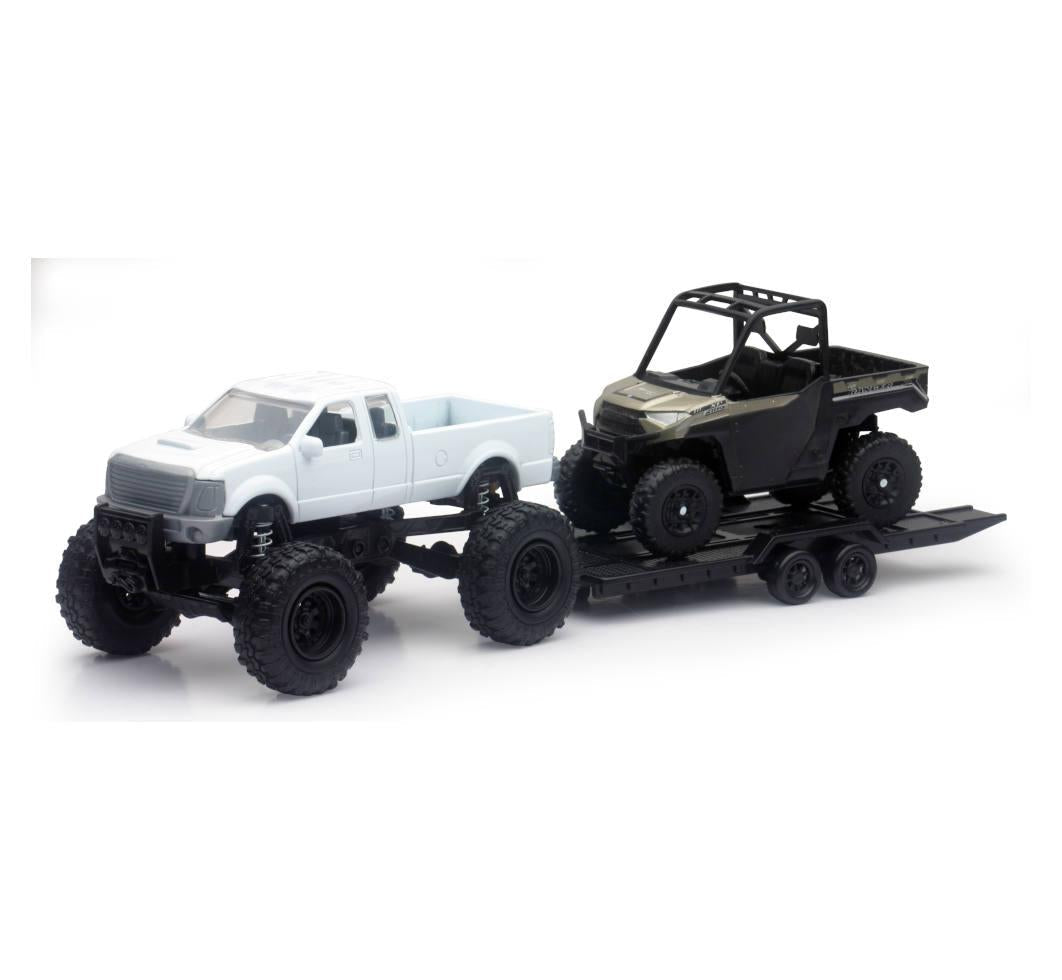 NEWRAY DIE CAST MODEL OFFROAD PICK UP WITH POLARIS RANGER XP1000 EPS, SCALE 1:32