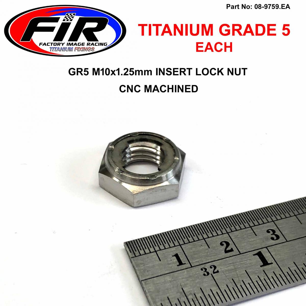 M10x1.25mm INSERT LOCK NUT, Ti-GR5 INSERT KAWASAKI EACH, 92210-1184