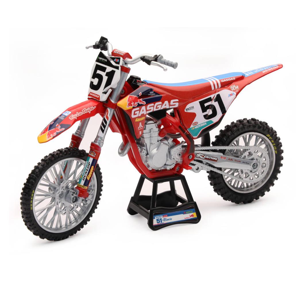 NEWRAY DIE CAST MODEL GAS GAS RED BULL MC450F JUSTIN BARCIA #51, SCALE 1:12