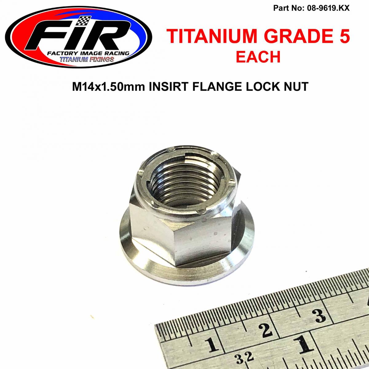 TITANIUM GR5 M14 X1.50mm NUT, INSIRT LOCK FLANGE NUT / EACH