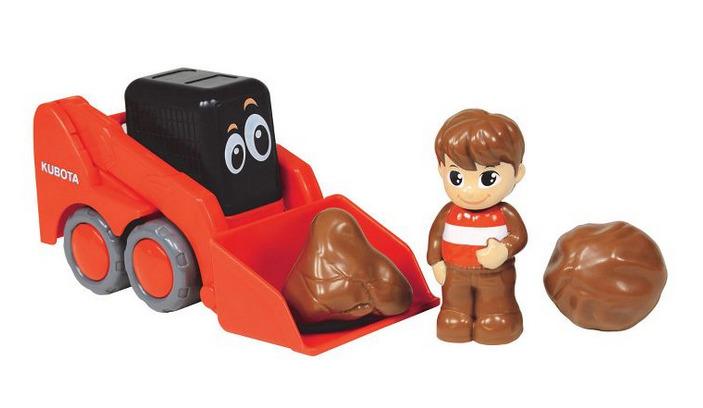 NEWRAY MODEL KUBOTA LITTLE ORANGE SKID LOADER & BOULDERS SET, SCALE 1:18