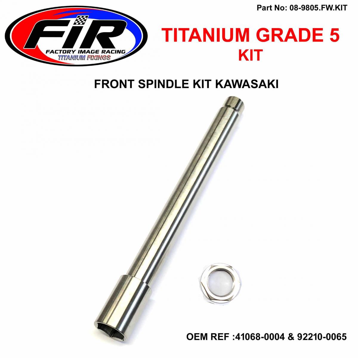 GR5 FRONT SPINDLE KIT KX KXF, 41068-0004 & 92210-0065, TITANIUM FIR