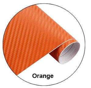 ORANGE CARBON FIBER DECAL SHEET 30x127cm, 3D FIBER VINYL