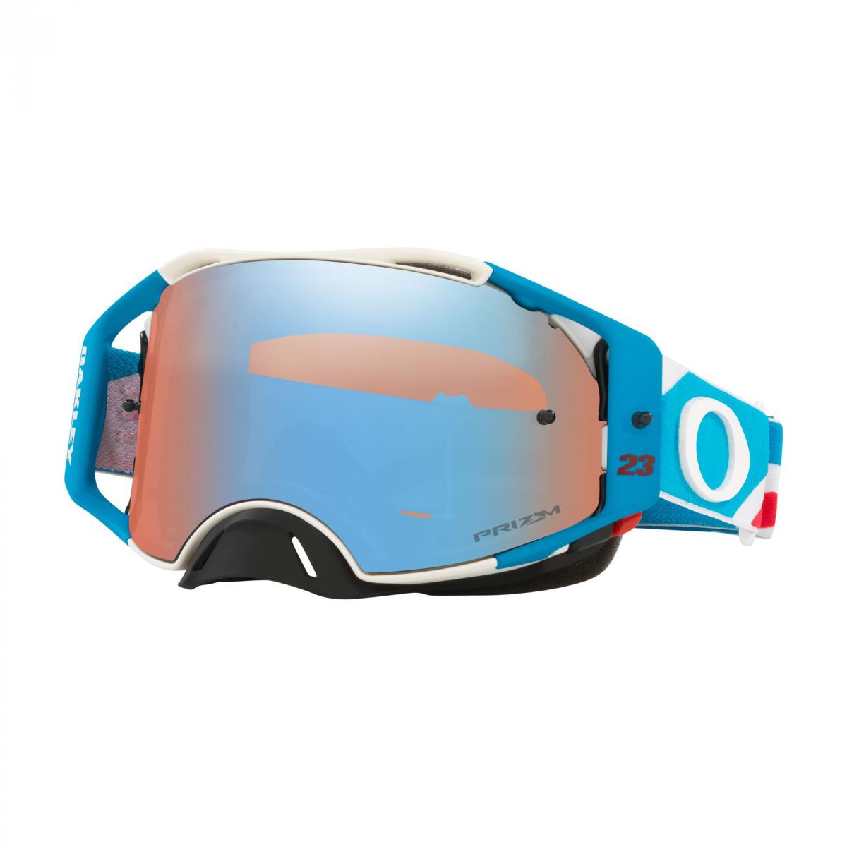 OAKLEY AIRBRAKE, RED/WHITE/BLUE, OO7046-C6, PRIZM SAPPHIRE LENS OA OO7046-C6