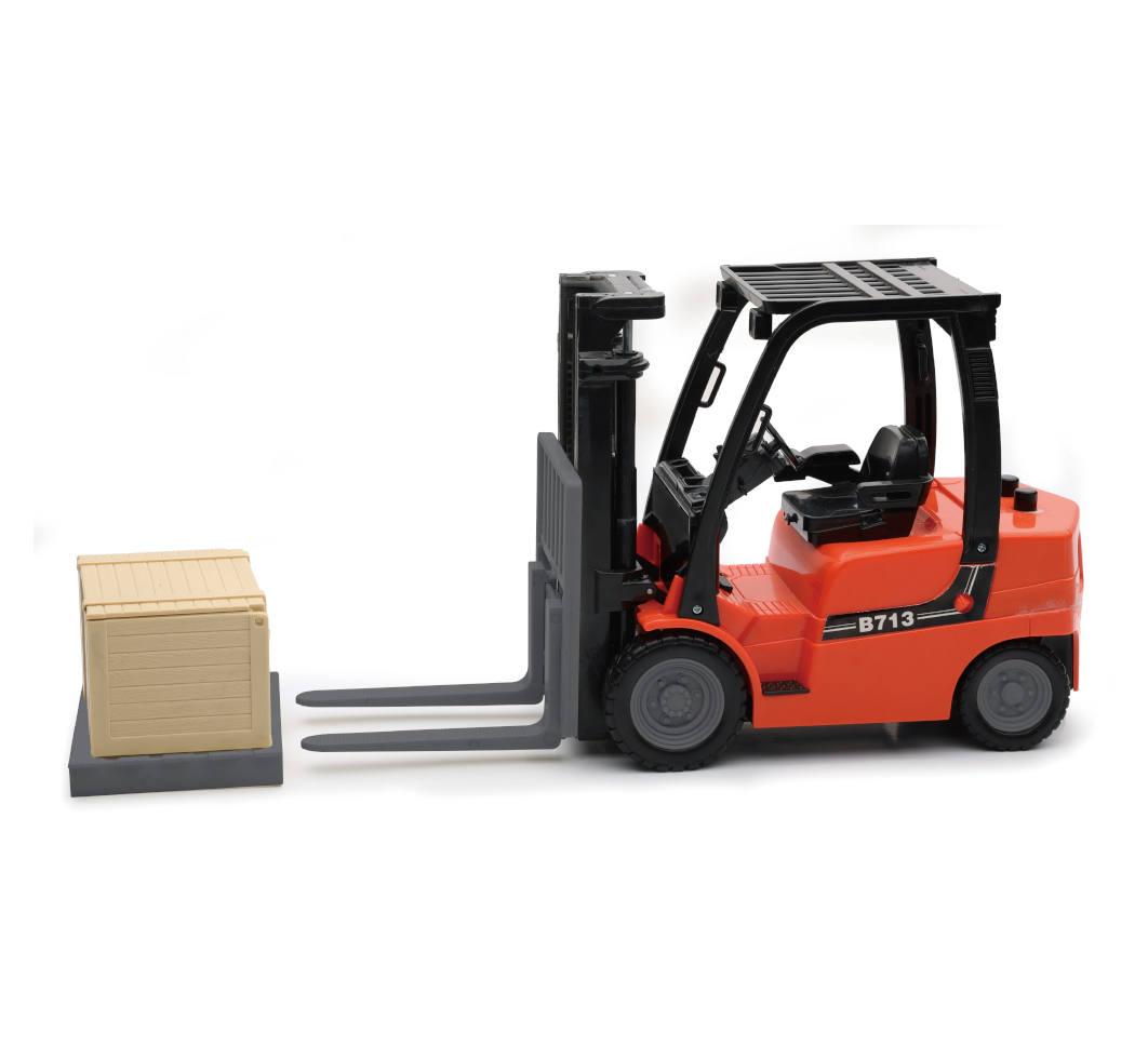 NEWRAY MODEL SCALE FORK LIFT WITH PALLET AND BOX, SCALE 1:14