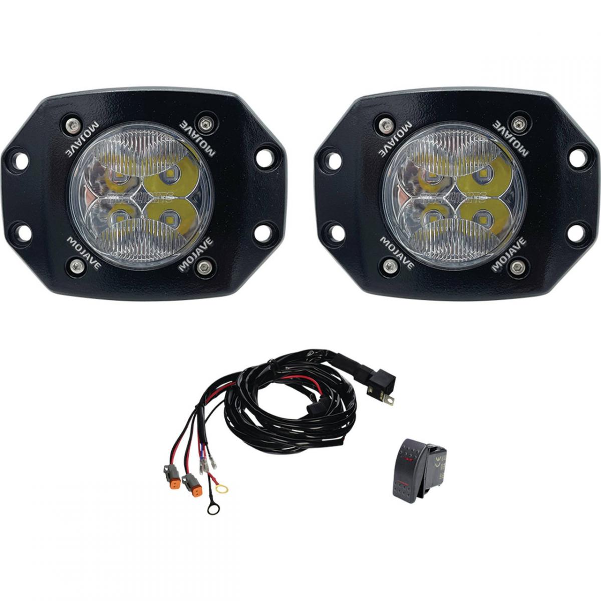TIGER LIGHTS - MOJAVE DUAL FLUSH MOUNT 3" LED SPOT LIGHT 12/24V (KIT)