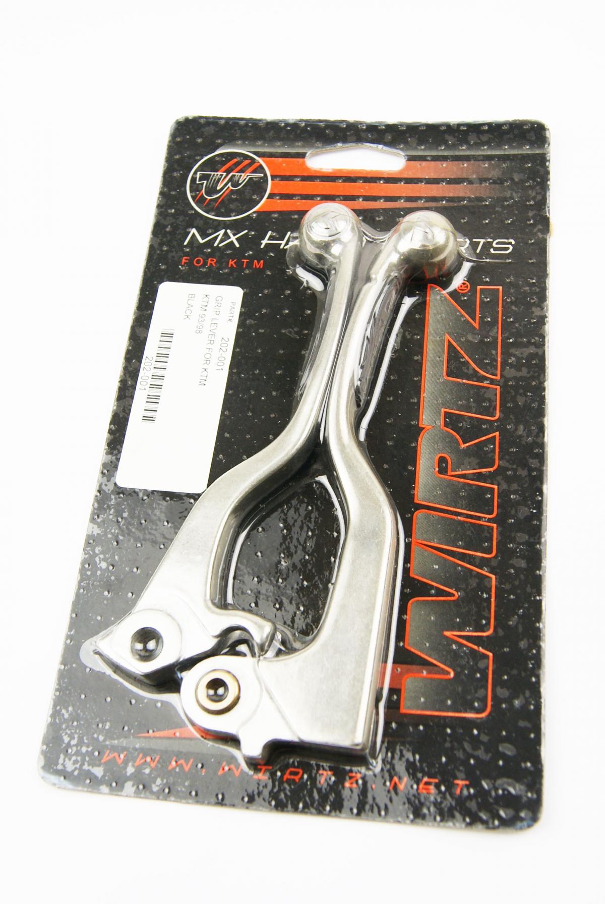 LEVER BLADE SET BLACK GRIP, WIRTZ 202-001 FORGED KTM 125-250 93-97